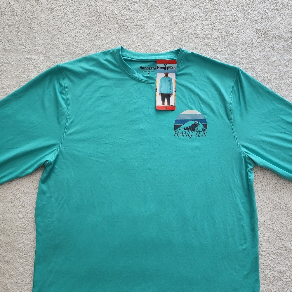 Hang Ten UPF 50+ Long Sleeve Sun Tee, Men's Size Medium, NWT - Green - Picture 4 of 11